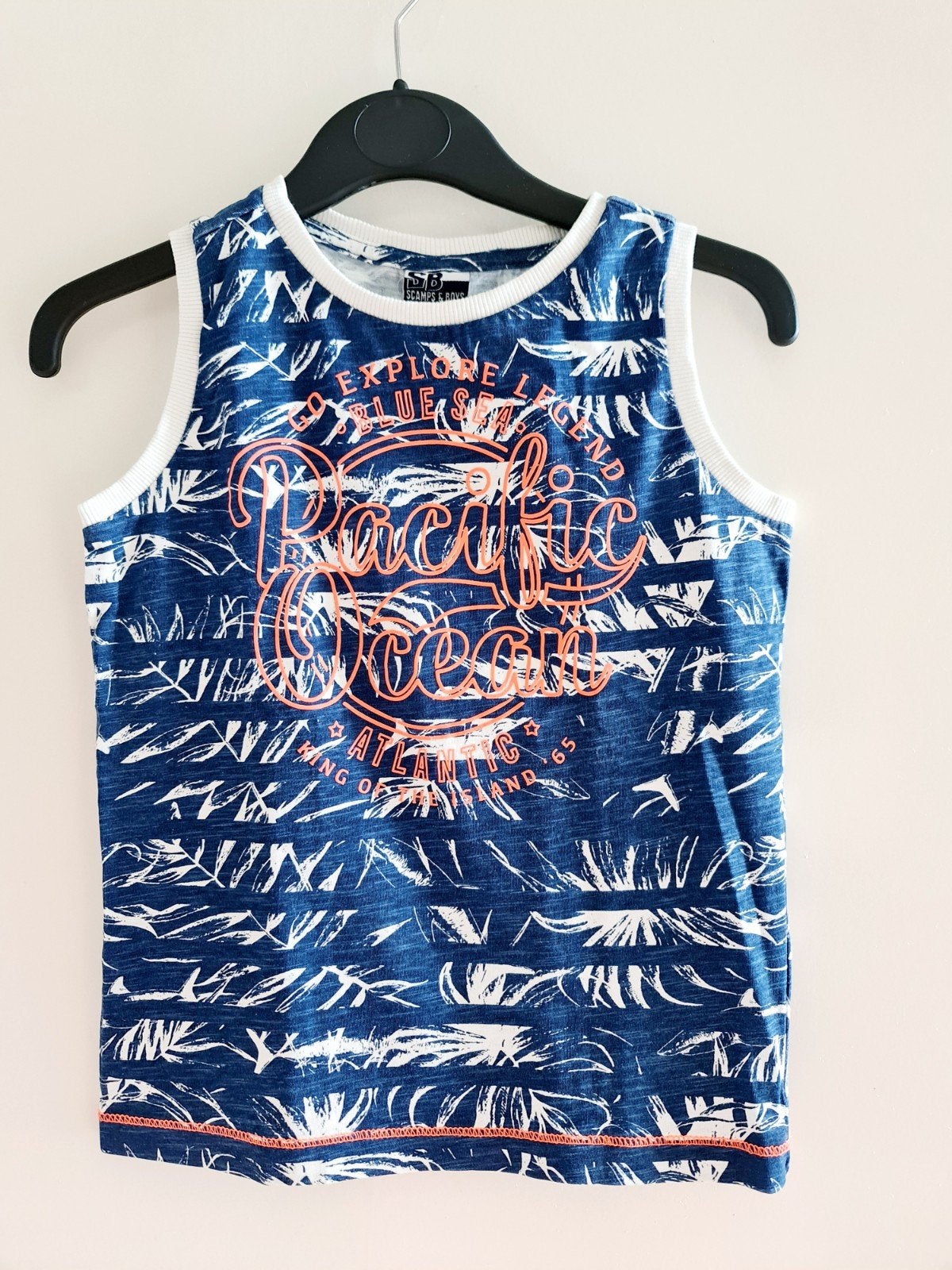 Blauw/wit hemdtruitje maat 104, Kinderen en Baby's, Zo goed als nieuw, Shirt of Longsleeve, Jongen, Scamps & Boys