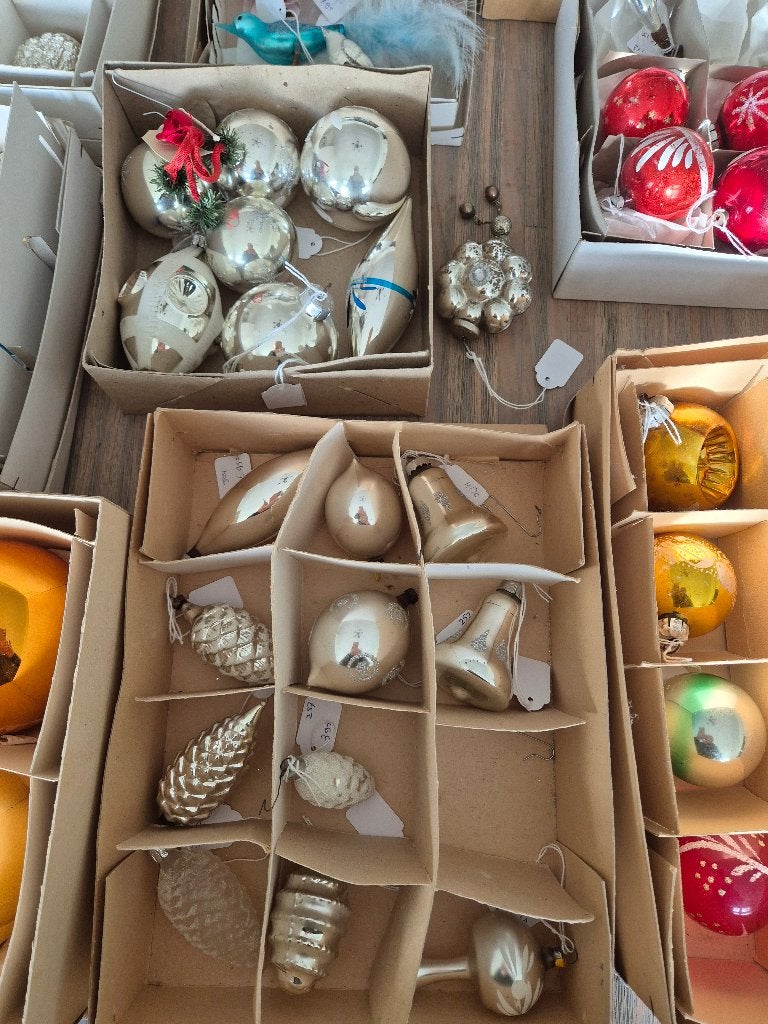 Oude vintage kerstballen zilver en meer, *, Gebruikt, *, Ophalen of Verzenden
