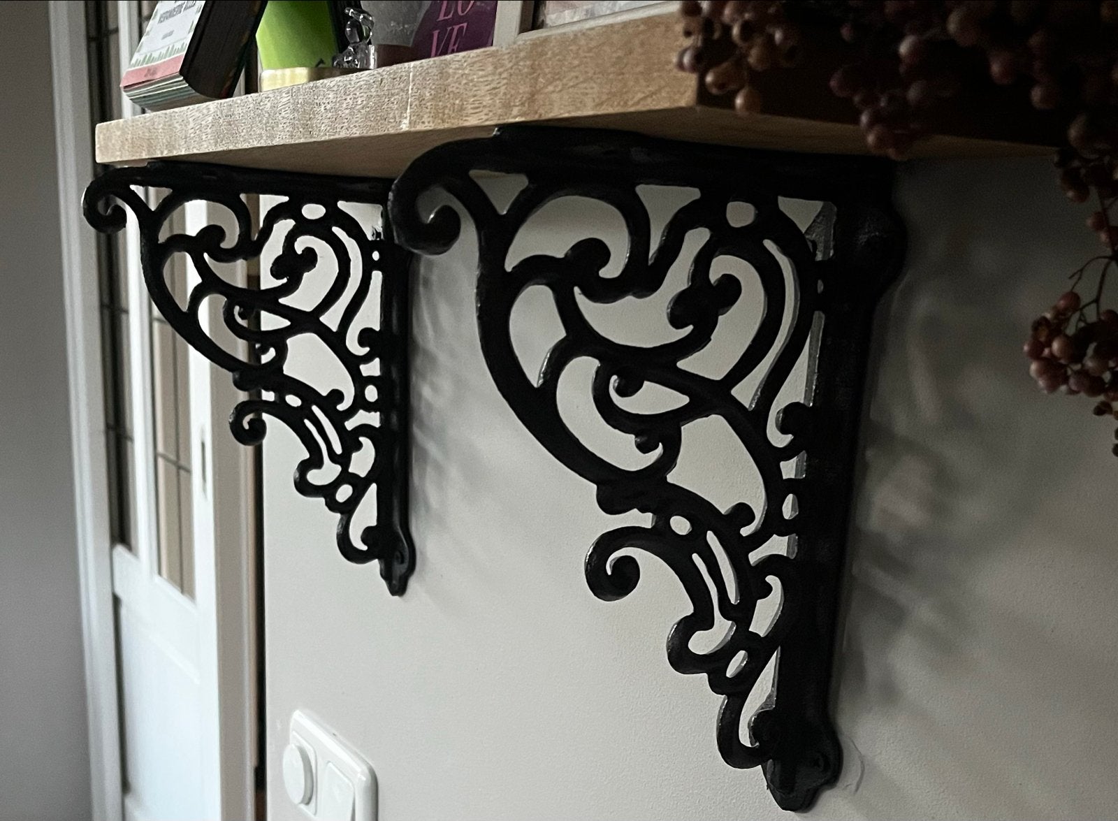 Decoratieve gietijzeren plankdragers - Vintage stijl, Ophalen, Vintage, Metaal, Gebruikt