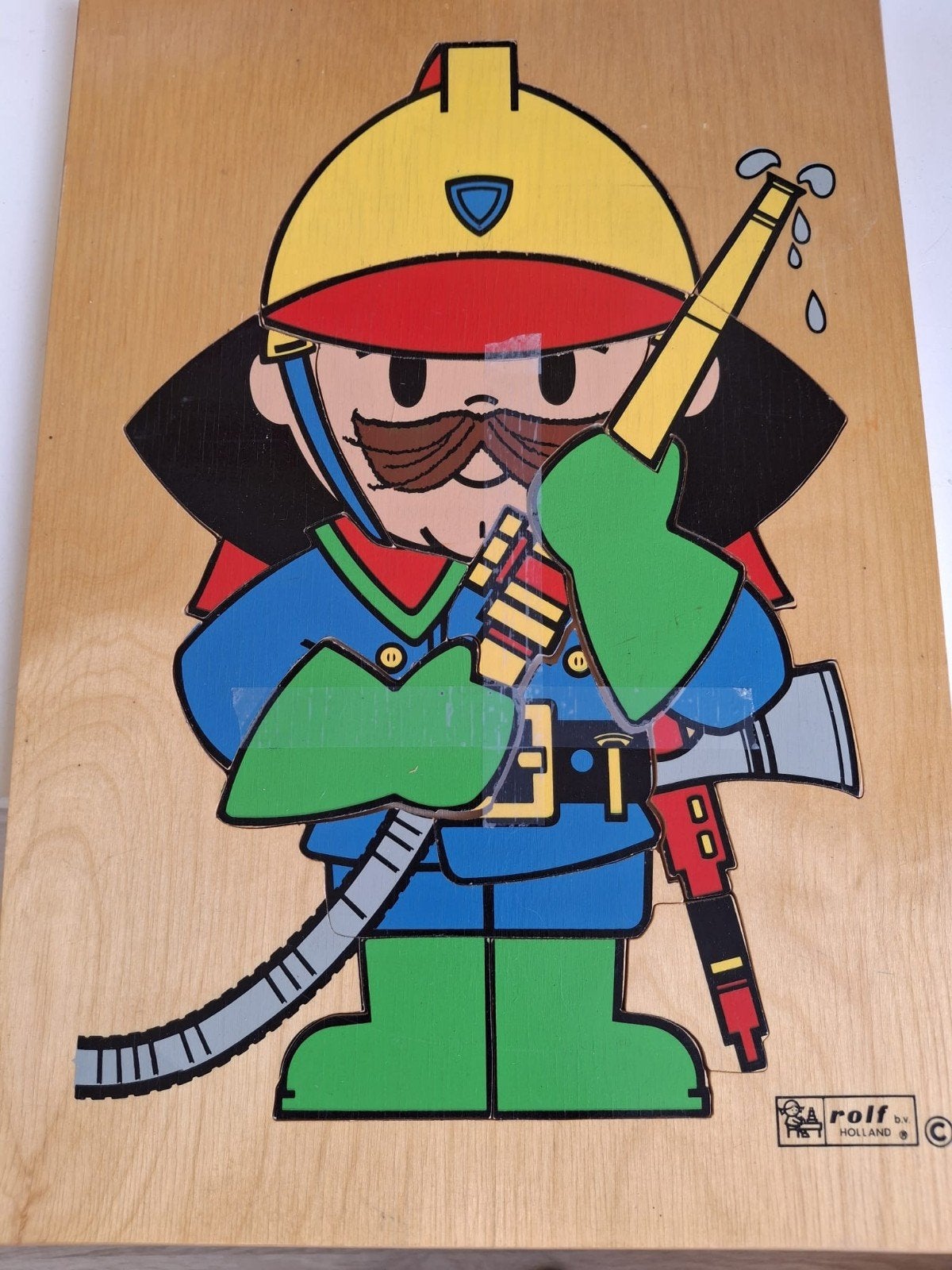 Houten brandweerman puzzel van Rolf, Kinderen en Baby's, Ophalen, 2 tot 4 jaar, Gebruikt, Van hout