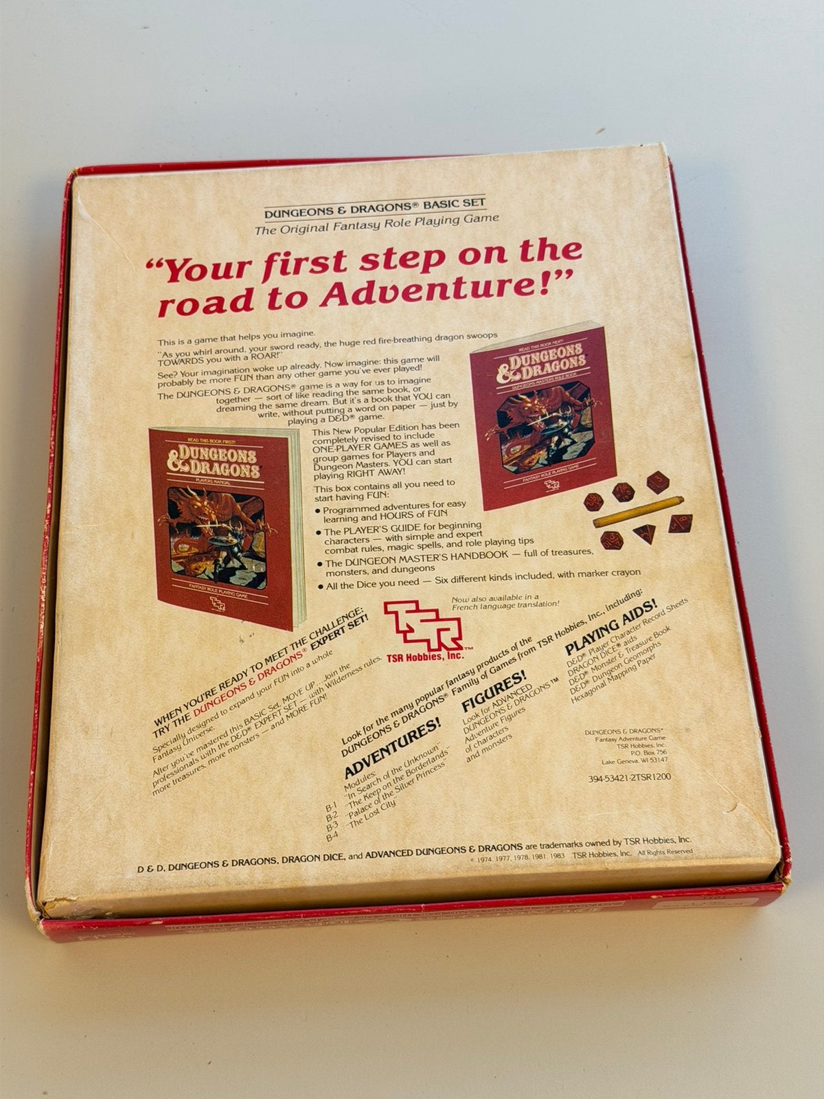 Dungeons & Dragons Basic Set 1 TSR 1011 - 1983 Vintage spel, Gebruikt, Ophalen of Verzenden, H, H