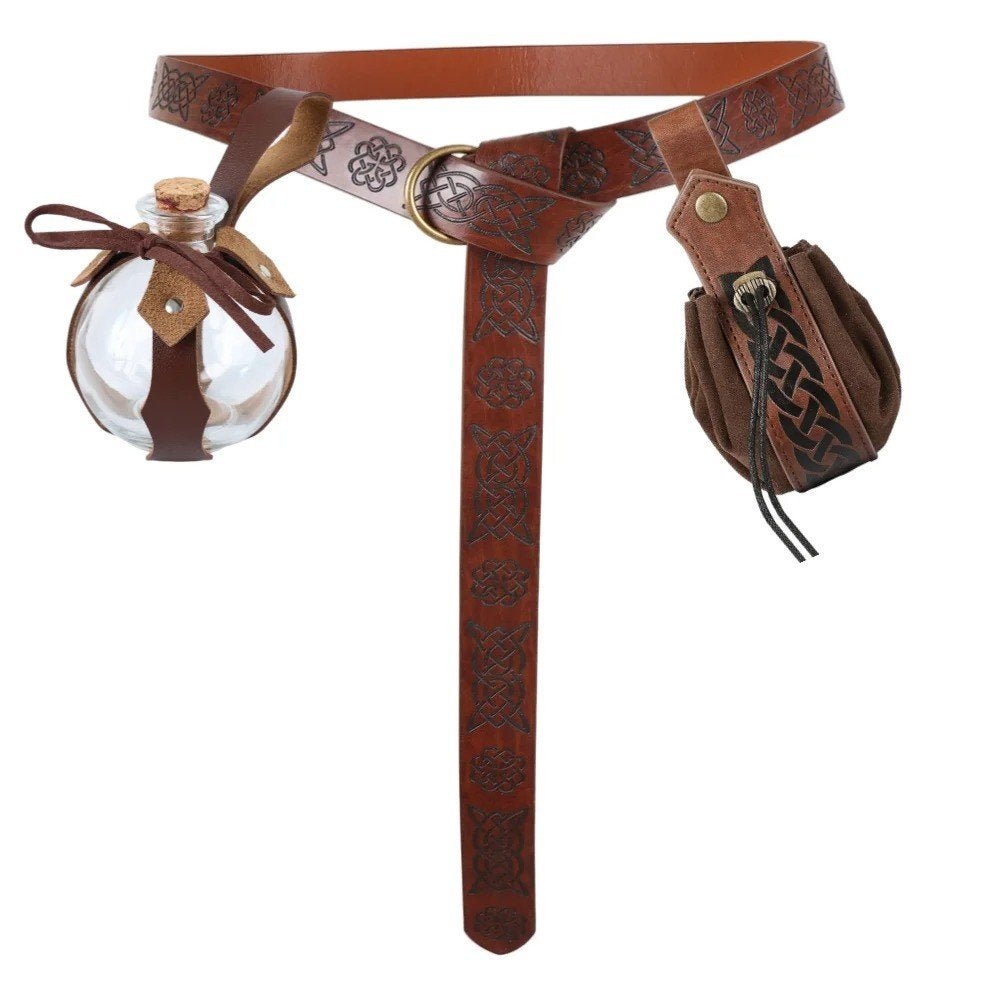 Luxe Elven riem inclusief toverdrank glas en lederen hoes, Ophalen of Verzenden, Nieuw, Pak of Jurk