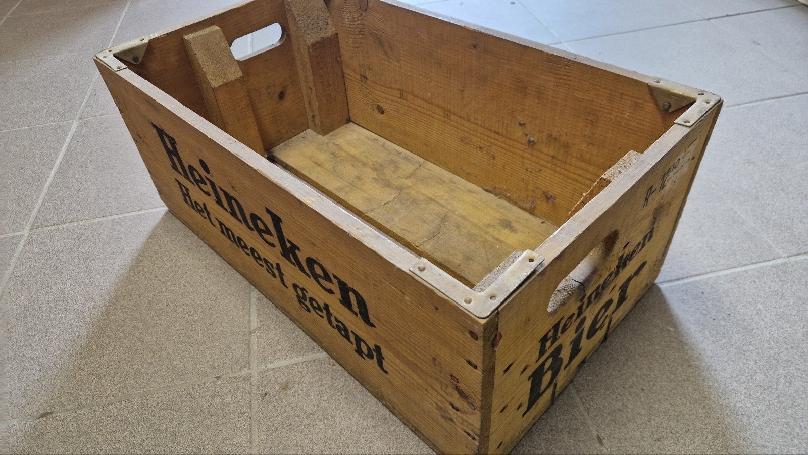 Vintage Heineken Bierkrat - Houten Kist, Verzamelen, Biermerken, Ophalen, Gebruikt, Overige typen, Heineken