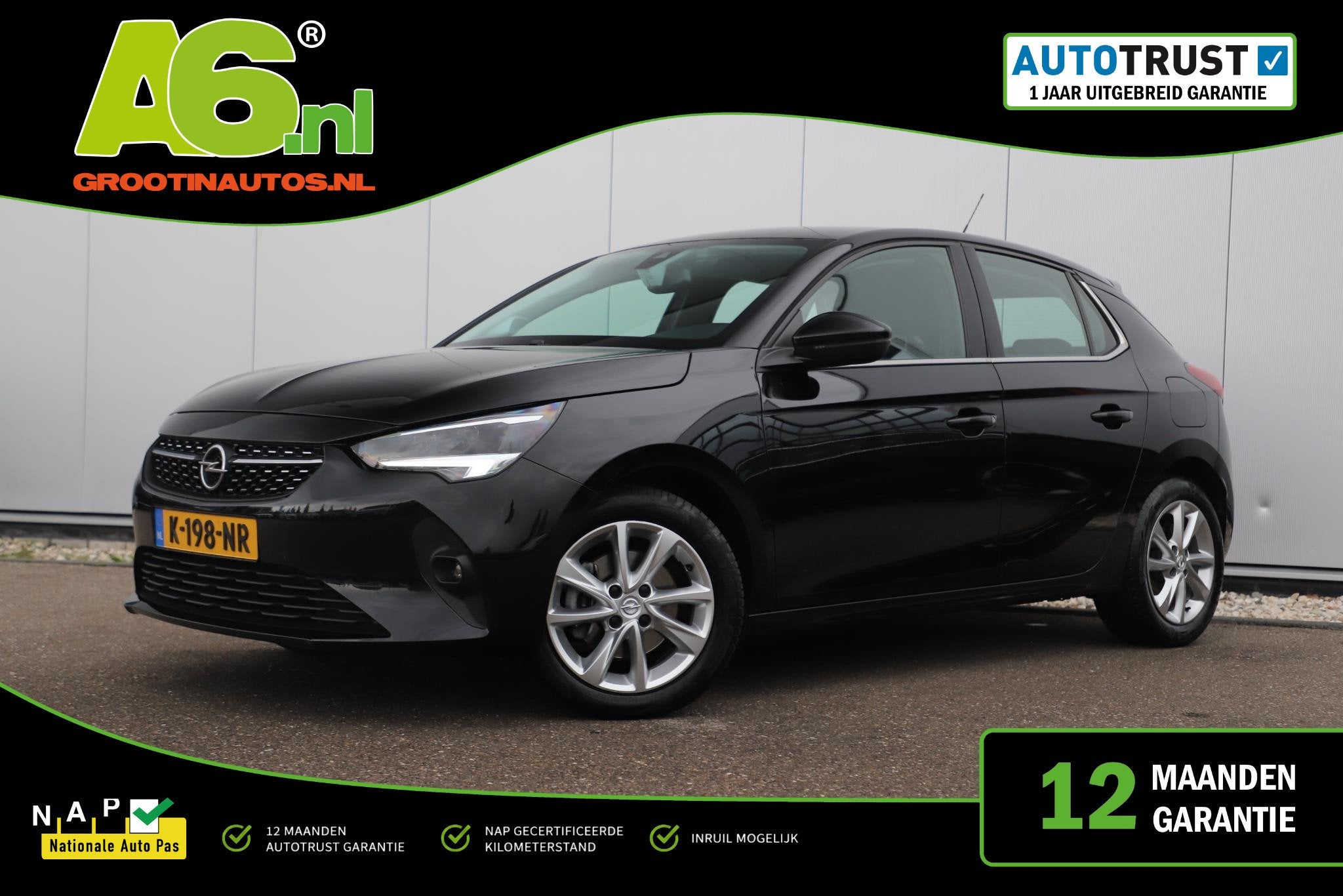 Opel Corsa 1.2 Elegance 102PK Half Leder LMV LED Virtual Coc, Auto's, Stof, Gebruikt, Euro 6, Met garantie (alle)