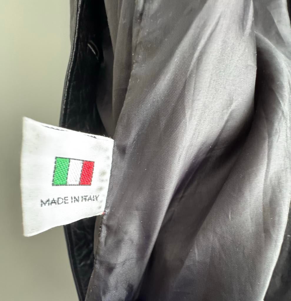Zwarte Leren Jas - Vera Pelle - Made in Italy, Ophalen of Verzenden, Zo goed als nieuw, Maat 38/40 (M), Zwart