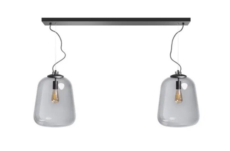ETH Hanglamp Benn - Zwart 05-HL4478-30 rookglas, Ophalen, Zo goed als nieuw, E27 (groot)