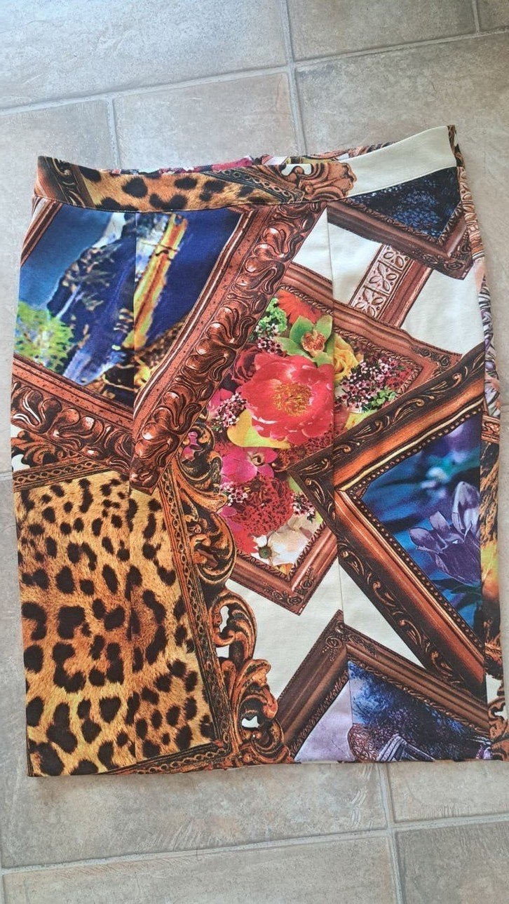 Sao Paulo rok maat 42 met unieke print, Kleding | Dames, Rokken, Meerkleurig, Maat 42/44 (L), Ophalen of Verzenden, Zo goed als nieuw