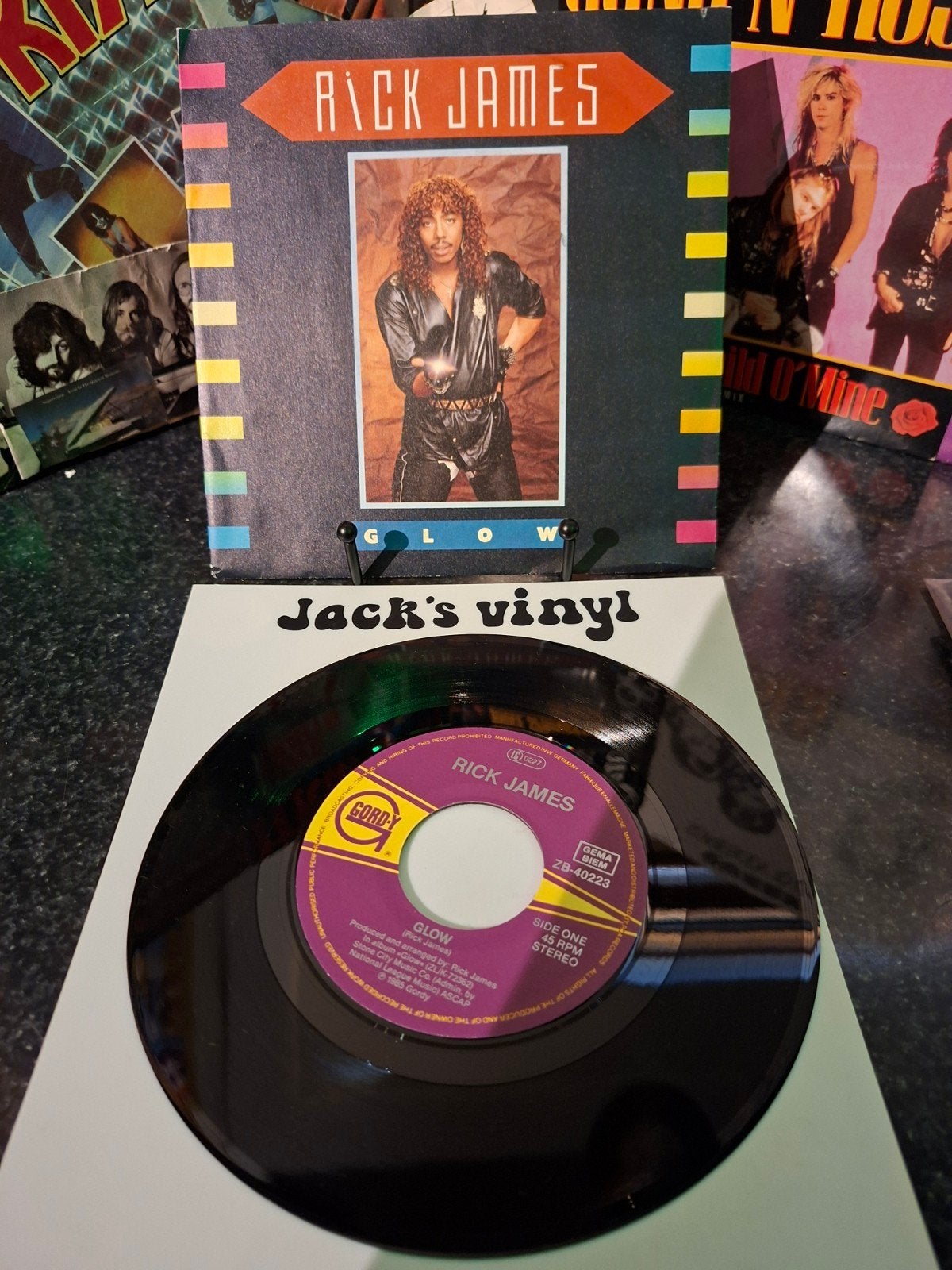 Rick James - Glow (Single, 1985), Cd's en Dvd's, Vinyl | Pop, Zo goed als nieuw, Beschermende buitenhoes, Fotohoes, Originele persing