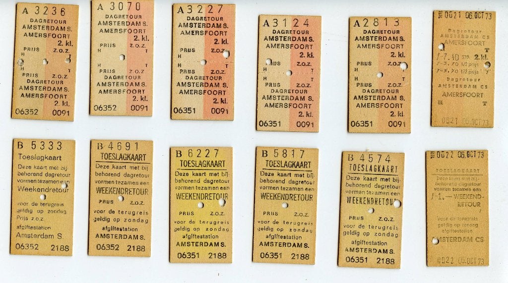 oude treinkaartjes weekendretour, Verzenden, Gebruikt, Trein, Overige typen