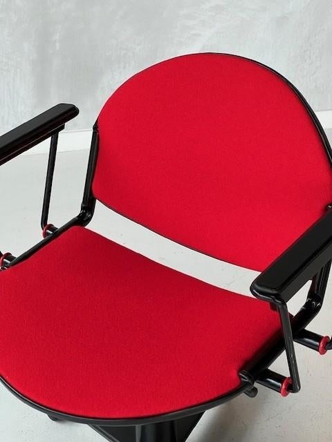 Modulamm burostoel vintage bureaustoel desk chair rood 1979, Gebruikt, Lamm, Ophalen of Verzenden, Bureaustoel