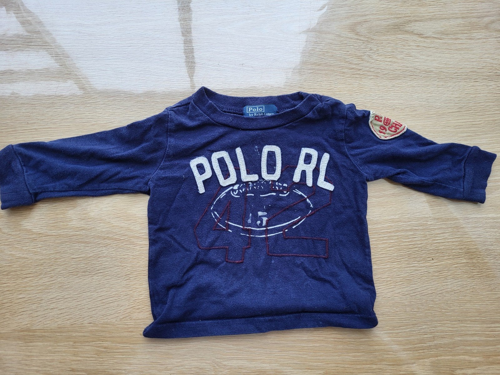 Polo Ralph Lauren longsleeve shirt - 9 maanden, Ophalen of Verzenden, Zo goed als nieuw, Polo Ralph Lauren, Jongetje of Meisje