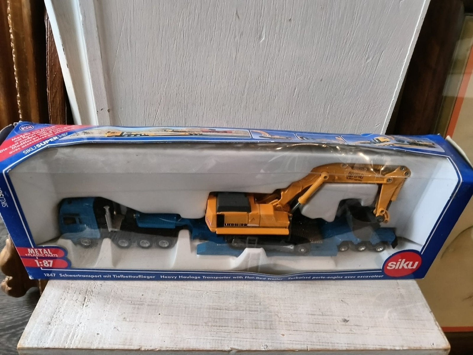 Siku Super 1:87 Zwaar transport dieplader en graafmachine, Ophalen of Verzenden, Nieuw, Hijskraan, Tractor of Landbouw, SIKU