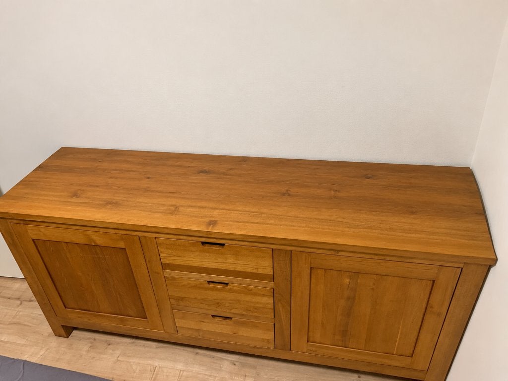 Massief kersenhouten dressoir 200 cm, 2 deuren + 3 lades, Ophalen, Gebruikt, Met lade(s), 200 cm of meer