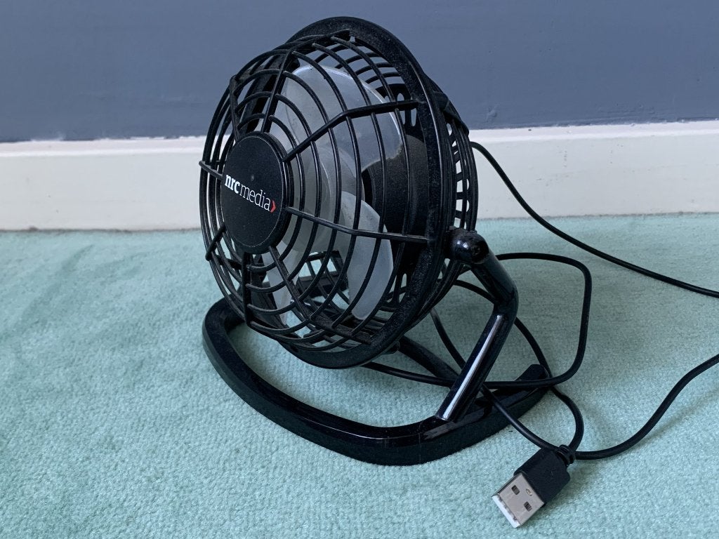 USB Ventilator | Compact | Aan/Uit Knop | Zwart | M08763, Ophalen of Verzenden, Zo goed als nieuw, Tafelventilator
