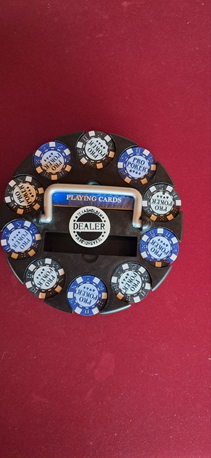 Pro Poker Texas Hold'em Set met Chips en Dealer Button, Hobby en Vrije tijd, Gezelschapsspellen | Kaartspellen, Drie of vier spelers