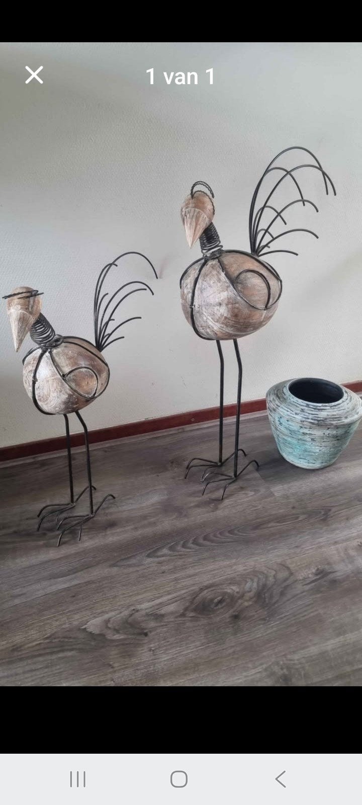 Decoratieve Kippen/Hanen Beeldjes - Set van 2, Huis en Inrichting, Gebruikt, Meerkleurig, Ophalen of Verzenden, Landelijk