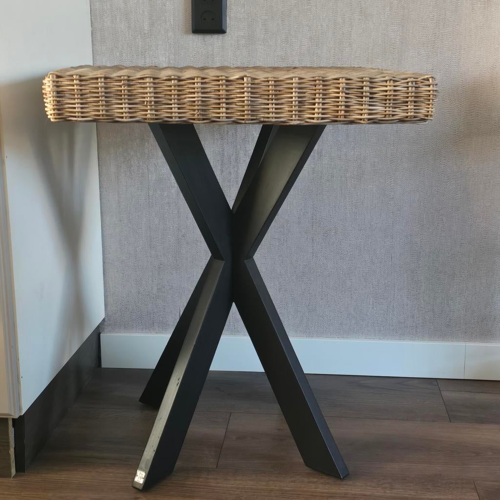 Rattan bijzettafel Riviera Maison met/zonder blad, Huis en Inrichting, Tafels | Bijzettafels, Ophalen, Overige materialen, Gebruikt
