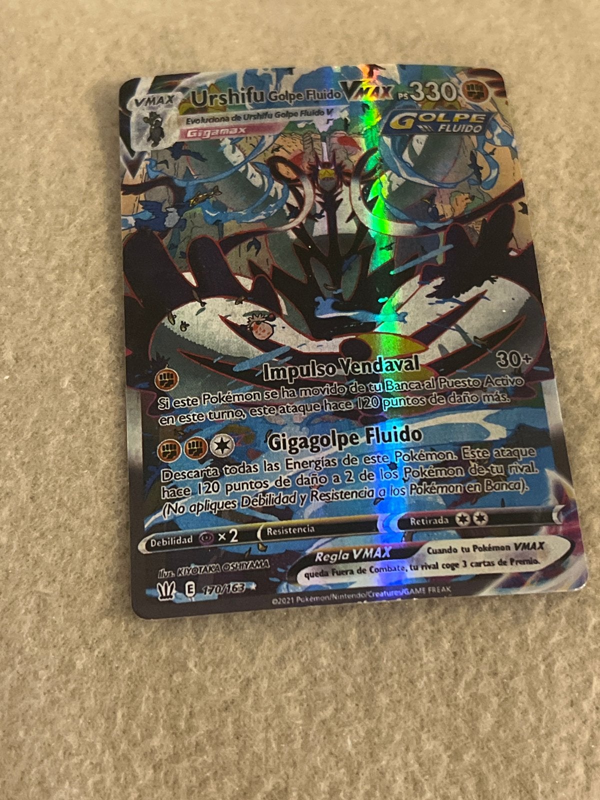 Urshifu VMAX (Rapid Strike) PSA 8 - Pokémon Kaart, Hobby en Vrije tijd, Ophalen, Zo goed als nieuw, Losse kaart