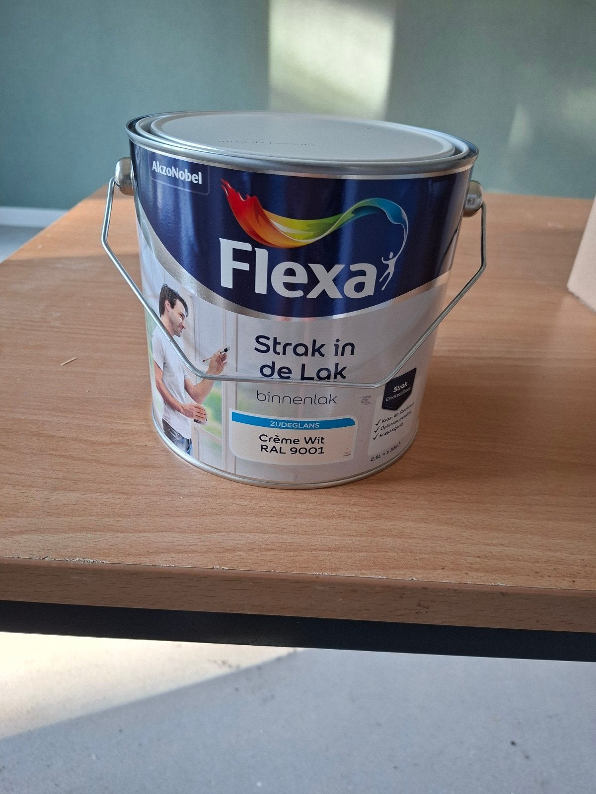 Flexa Strak in de Lak Binnenlak Crème Wit RAL 9001 2,5 liter, Wit, Nieuw, Ophalen of Verzenden, Lak