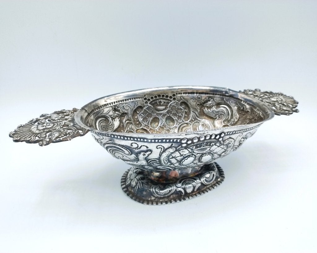 Zilveren brandewijnkom, A. Wijngaarden, Leeuwarden, 1773, Verzenden, Zilver