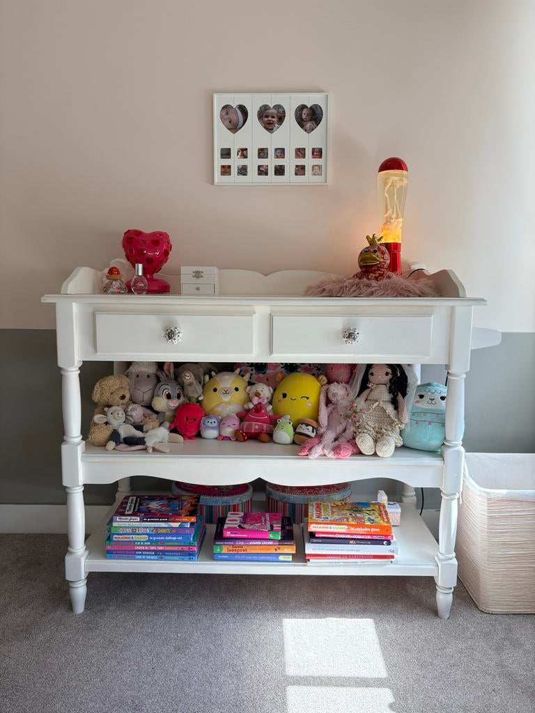 Witte Commode met Lades en Opbergplanken, Kinderen en Baby's, Kinderkamer | Commodes en Kasten, Ophalen, Gebruikt, 50 tot 70 cm