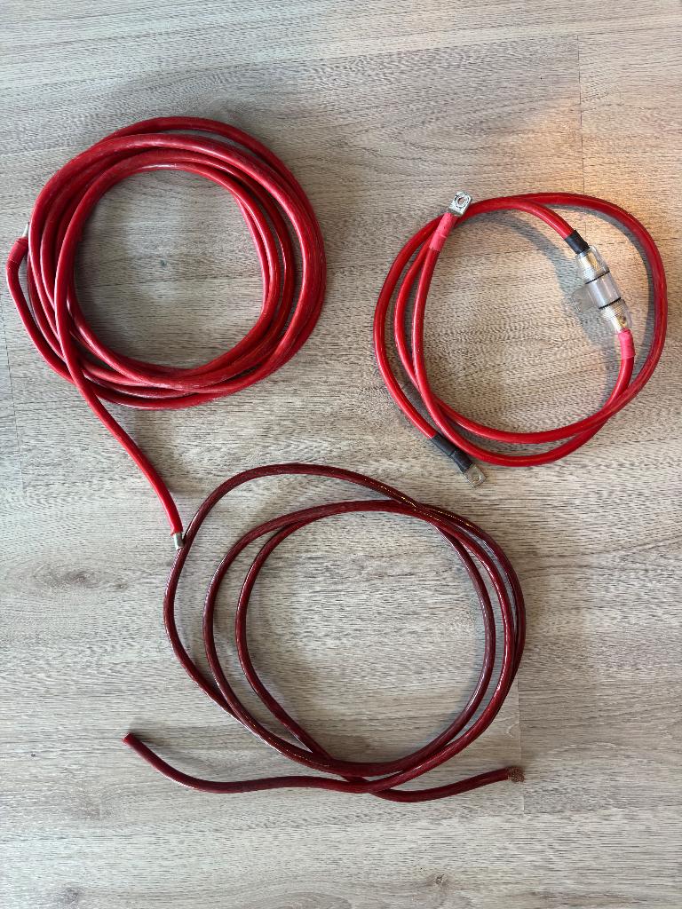 35mm² (2 AWG) koperen auto audio kabel 9,5m + zekeringhouder, Ophalen of Verzenden, Gebruikt