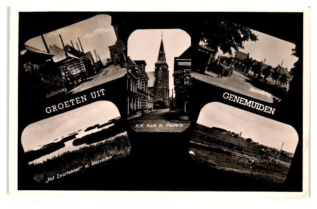 Genemuiden, Groeten uit Genemuiden, Verzenden, 1940 tot 1960, Gelopen, Overijssel