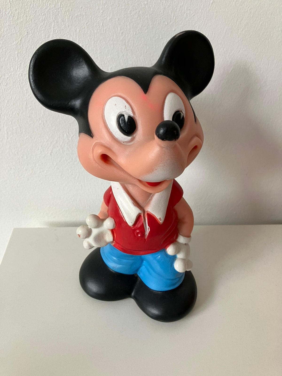 Mickey Mouse Ledraplastic pop, Verzenden, Mickey Mouse, Zo goed als nieuw, Beeldje of Figuurtje