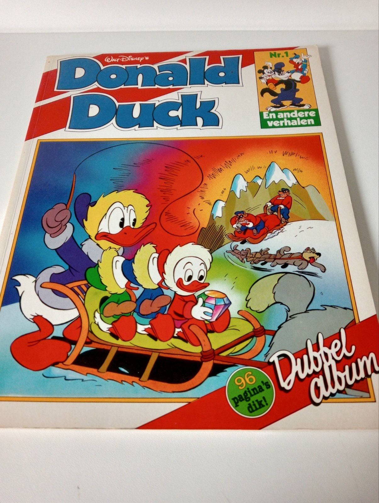 Donald Duck Dubbelalbum Nr. 1 - 2e druk 1985, Eén stripboek, Ophalen of Verzenden, Zo goed als nieuw, Walt Disney Productions
