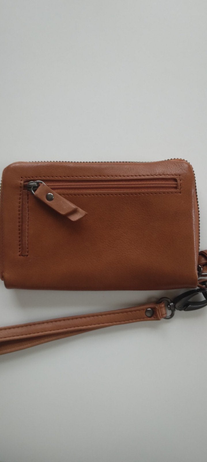 Burkely leren portemonnee/clutch - Cognac, Overige merken, Bruin, Ophalen of Verzenden, Zo goed als nieuw