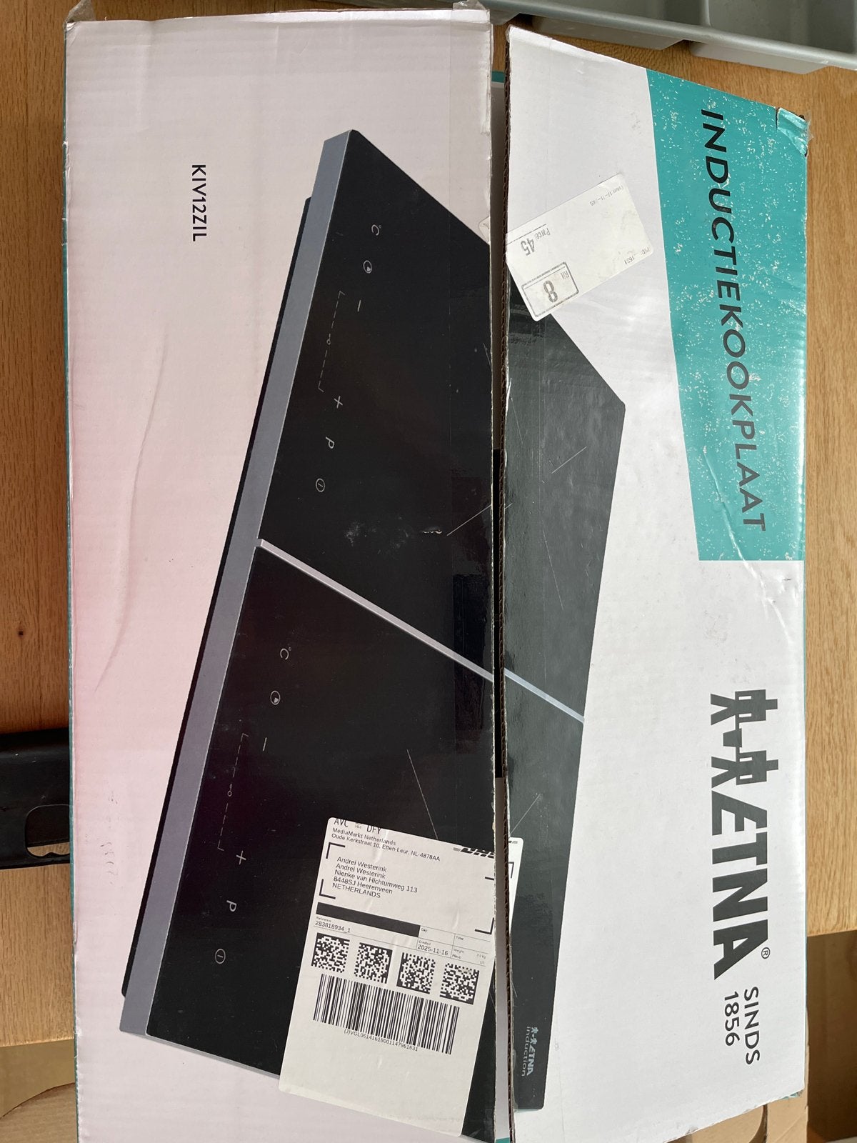 AETNA Inductiekookplaat KIV12ZIL - Nieuw in doos, Witgoed en Apparatuur, Kookplaten, Ophalen, Nieuw, 4 kookzones, Inductie