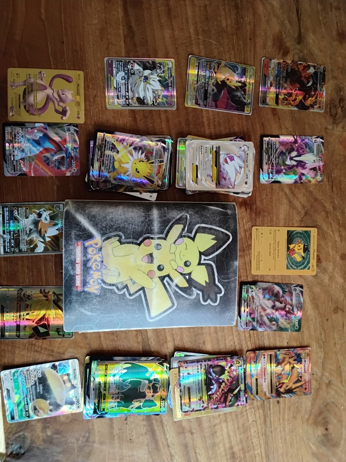 Grote collectie Pokémon kaarten met map en speciale kaarten, Ophalen of Verzenden, Gebruikt, Meerdere kaarten, Foil