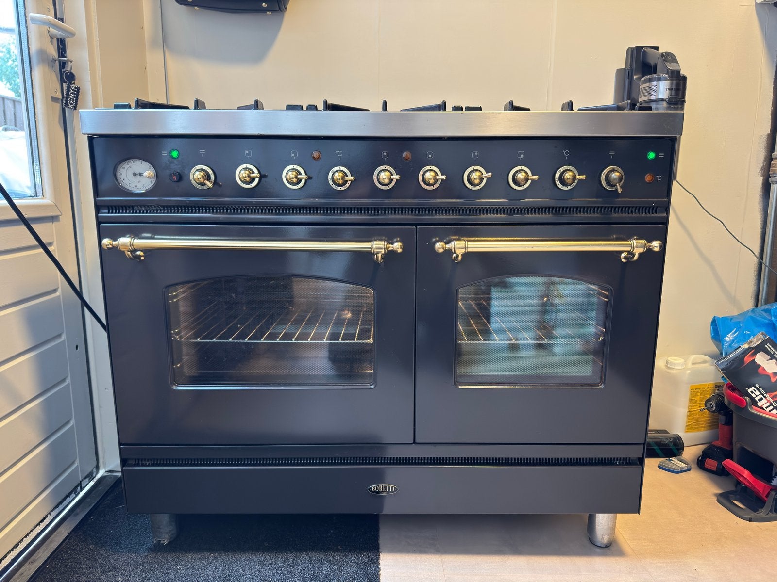 Boretti gasfornuis 100 cm – 6 pits – dubbele oven, Ophalen, Zo goed als nieuw, Gas, Vrijstaand