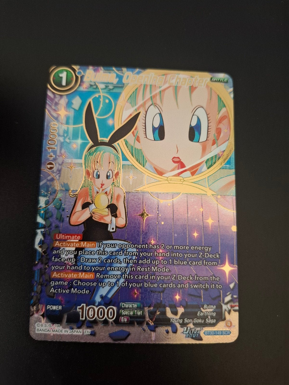 Bulma, Opening Chapter [SCR Foil] BT30-149 Dragon Ball Super, Ophalen of Verzenden, Zo goed als nieuw, Foil