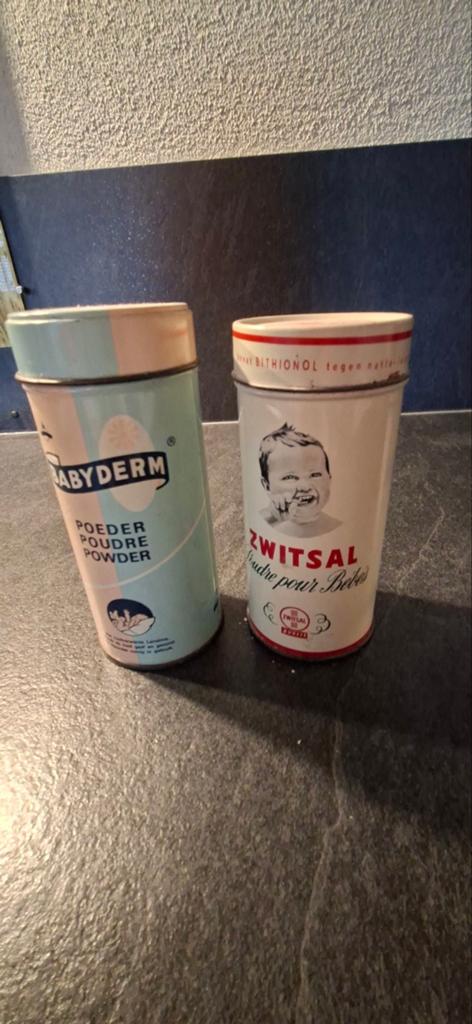 Vintage Babypoeder Blikken: Zwitsal & Babyderm Jaren '60, Ophalen of Verzenden