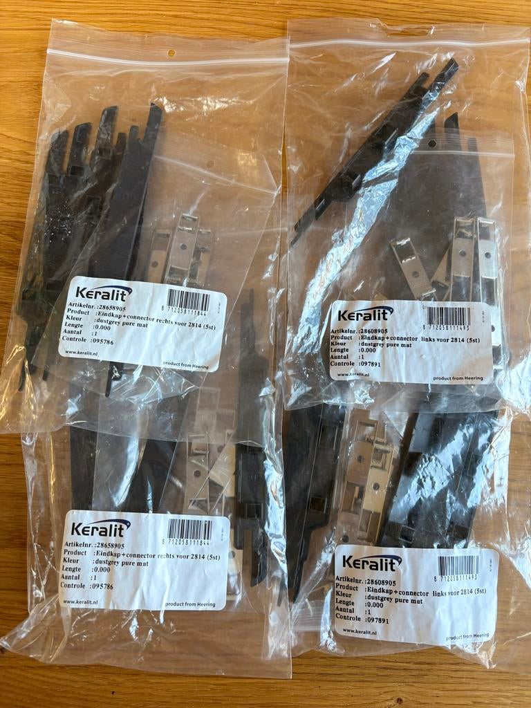Keralit Eindkap + Connector Links & Rechts 2814 Dustgrey Mat, Ophalen of Verzenden, Nieuw