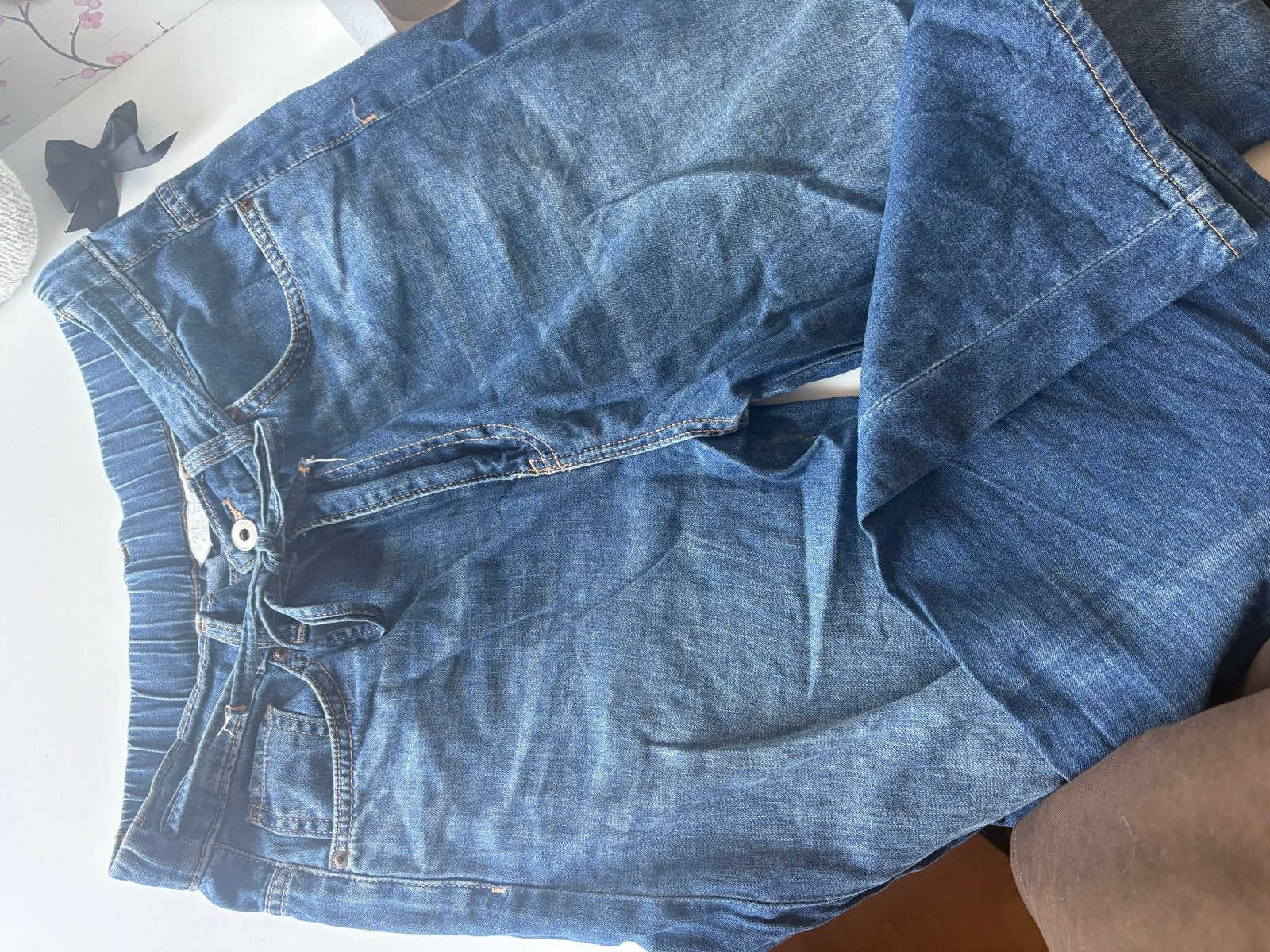 Zara jeans met elastische tailleband - Maat W28-W29, Ophalen of Verzenden, Zo goed als nieuw, Blauw, W28 - W29 (confectie 36)