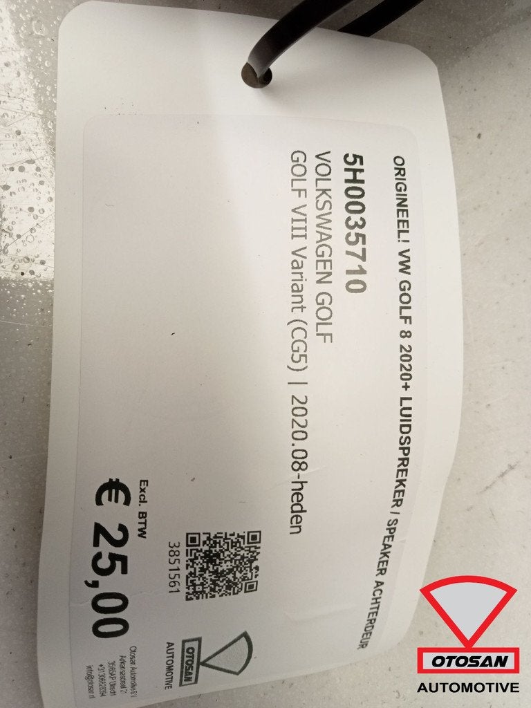 Origineel! VW Golf 8 2020+ Luidspreker / Speaker Achterdeur, Auto-onderdelen, Gebruikt, Volkswagen, Volkswagen AG, Berliner Ring 2
38440  Wolfsburg, DE