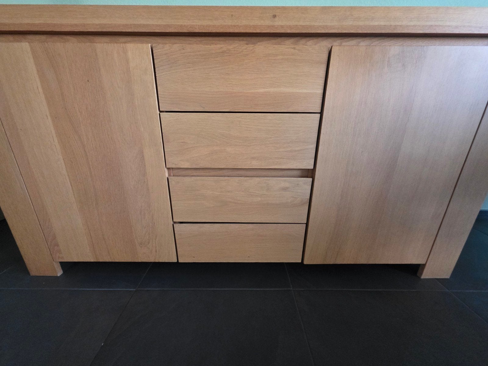 Eikenhouten dressoir met lades en deuren, Ophalen, 150 tot 200 cm, Eikenhout, Met lade(s)