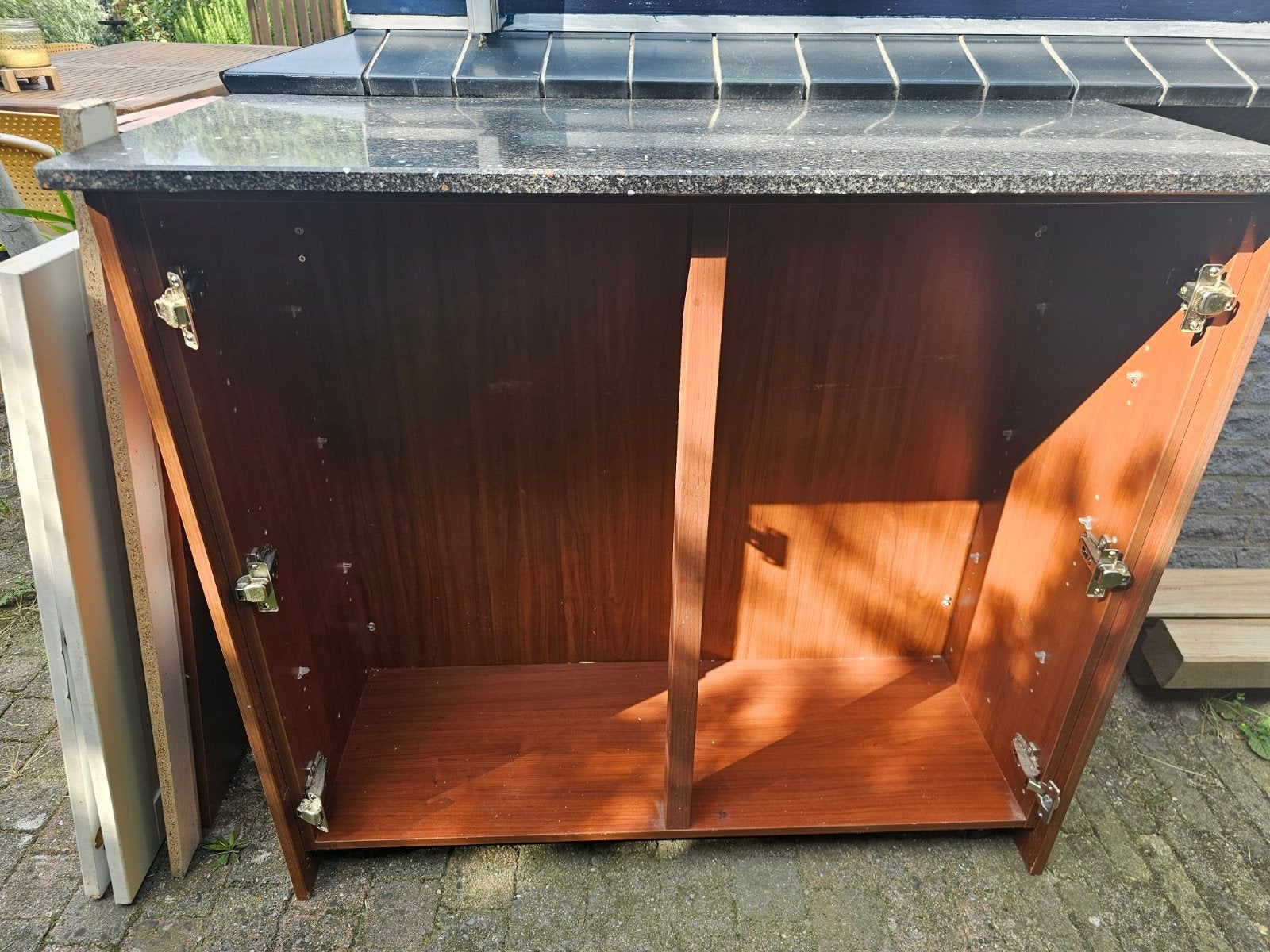 Kleine bar/aanrecht met keukenkast en terrazo  granit  bl, Ophalen, Gebruikt, 25 tot 50 cm, Minder dan 100 cm