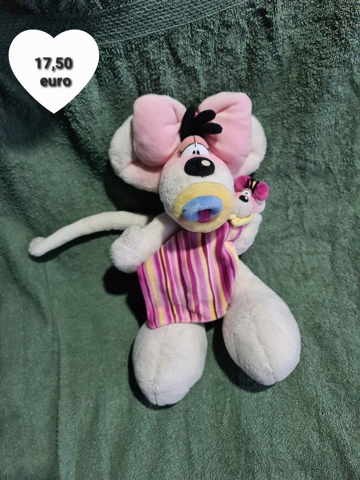 Diddlina knuffel Depesche jaren 90 met baby, Ophalen of Verzenden, Zo goed als nieuw, Muis, Middelgroot (20 tot 80 cm)