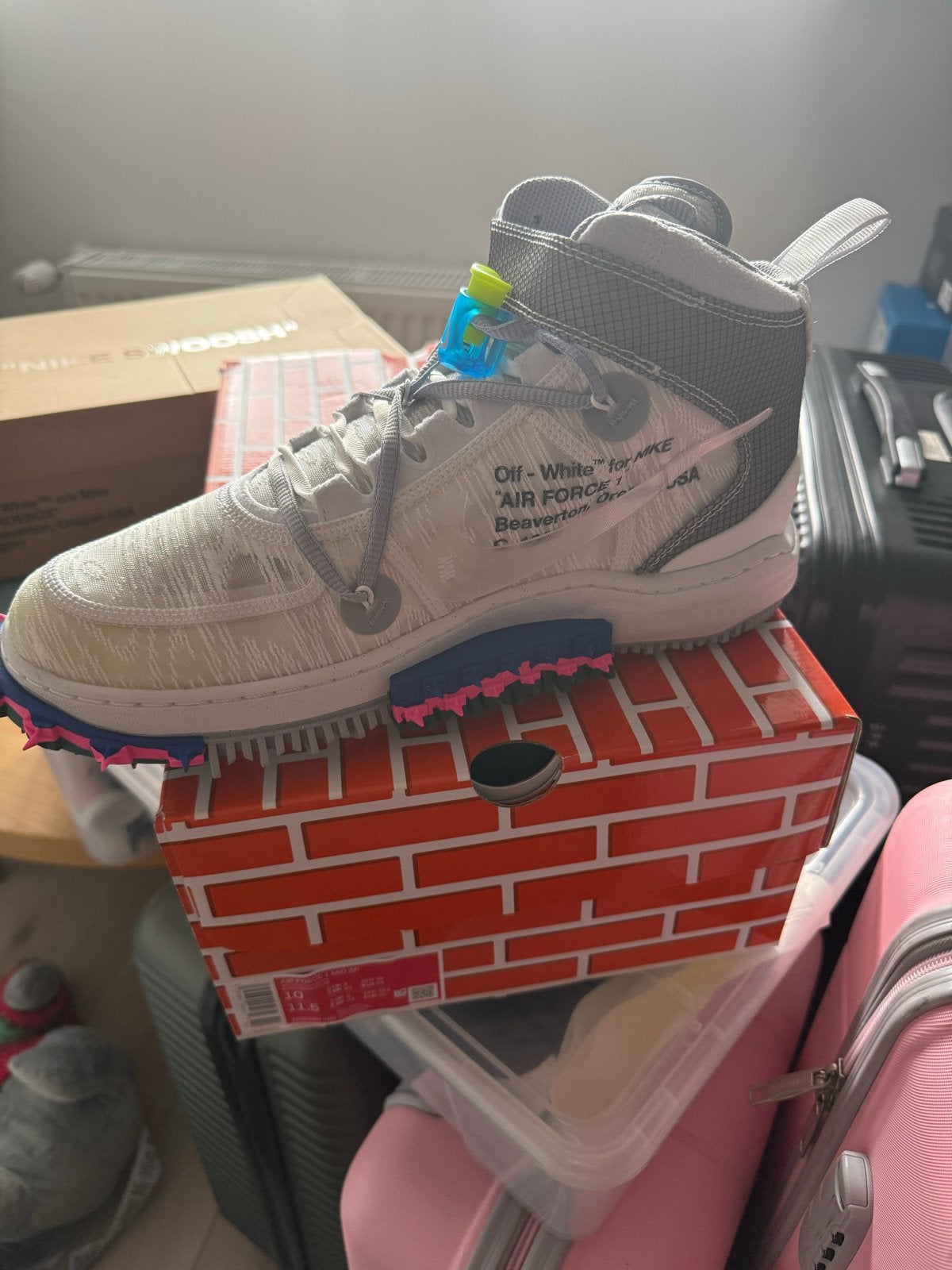 Nike Air Force 1 x Off-White Mid SP 'White', Ophalen of Verzenden, Zo goed als nieuw, Wit, Sneakers of Gympen