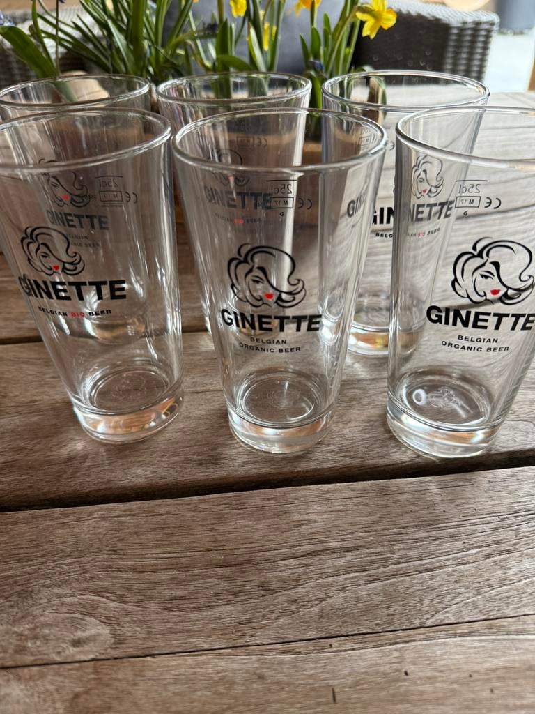 Ginette bierglazen, Ophalen of Verzenden, Zo goed als nieuw, Glas of Glazen, Overige merken