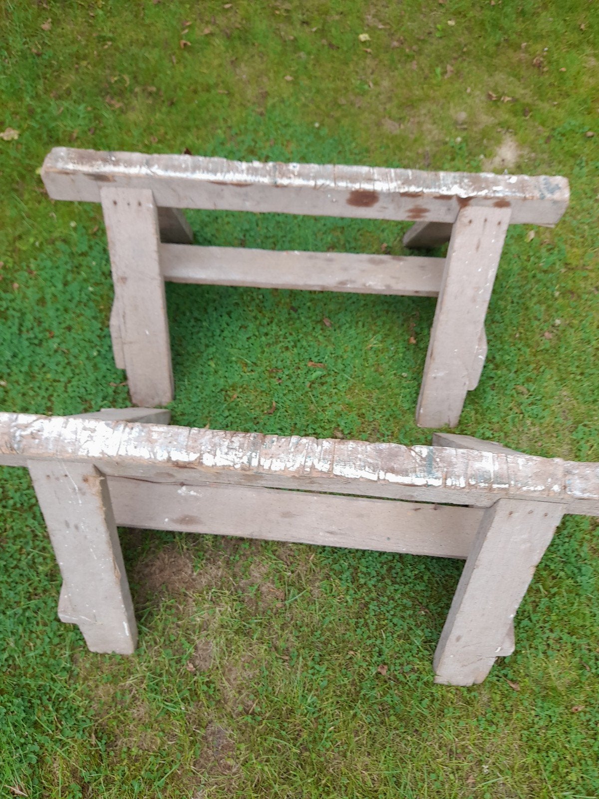 Stevige houten schragen (2 stuks) - 97x49 cm, Ophalen, Gebruikt, 70 tot 120 cm