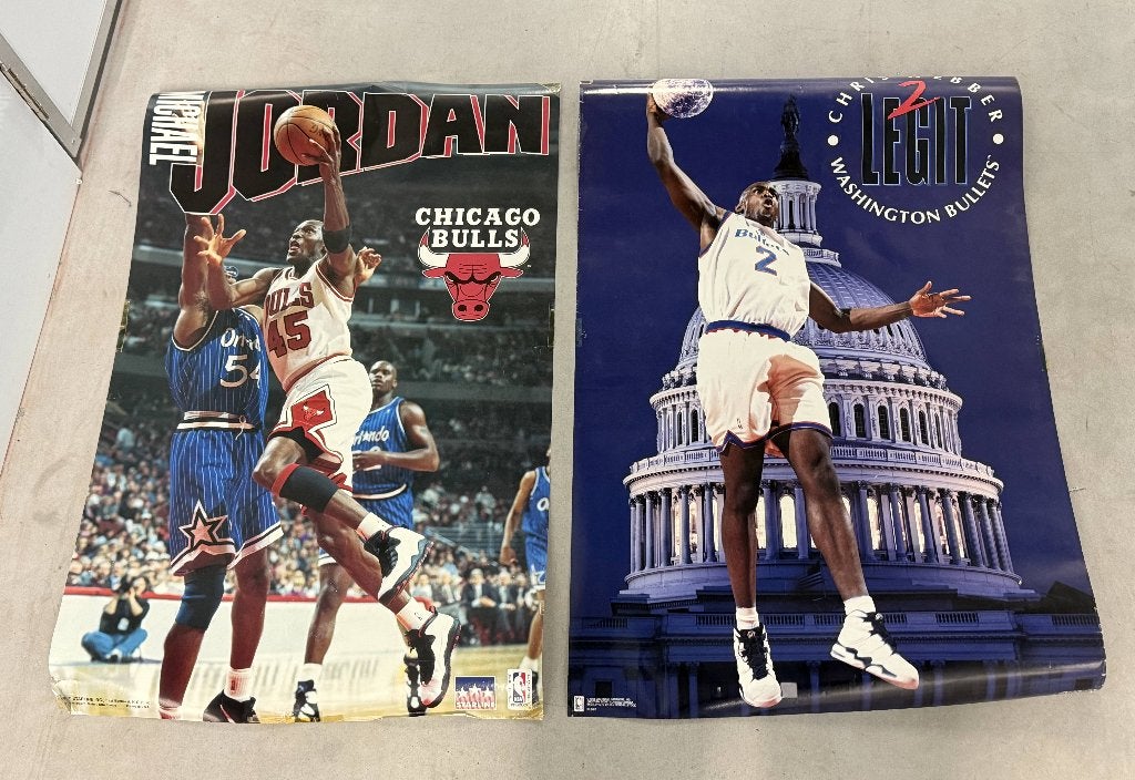 Vintage NBA Posters van Jordan, Bulls, Magic, Hornets, Suns, Ophalen of Verzenden, Gebruikt, Overige typen