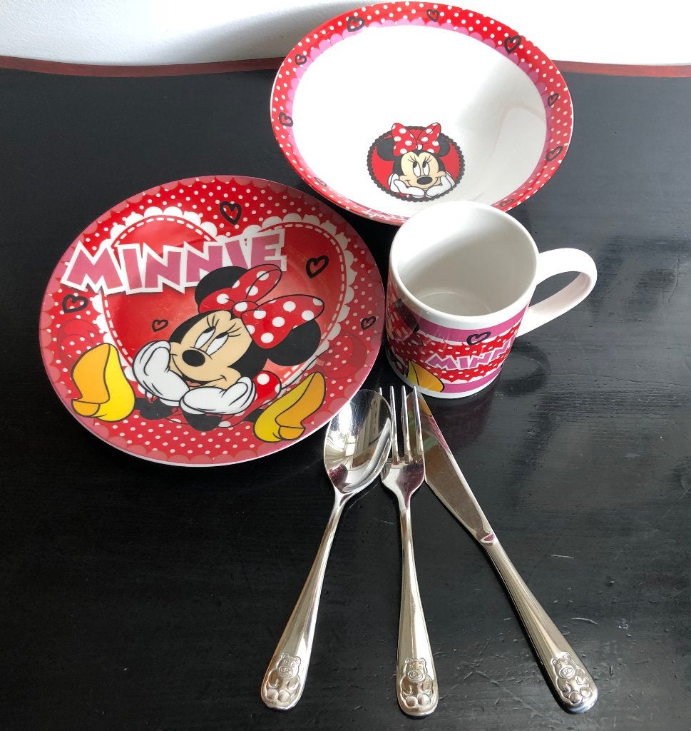 Kinderserviesje Disney, Minnie Mouse, Verzamelen, Ophalen of Verzenden, Mickey Mouse, Gebruikt, Servies