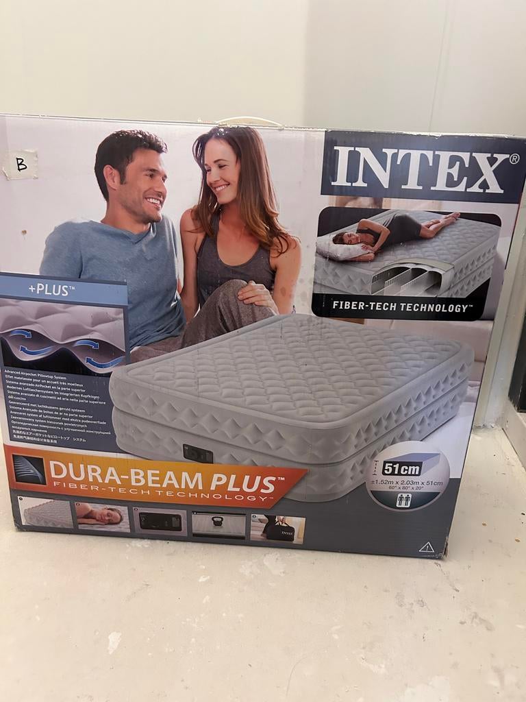 Intex Dura-Beam Plus luchtbed, Ophalen of Verzenden, Ingebouwde pomp, Nieuw, 2-persoons