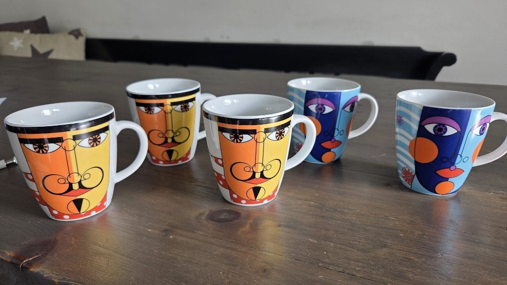 Set van 5 designer mokken (Ritzenhoff - My Darling), Overige merken, Keramiek, Zo goed als nieuw, Modern