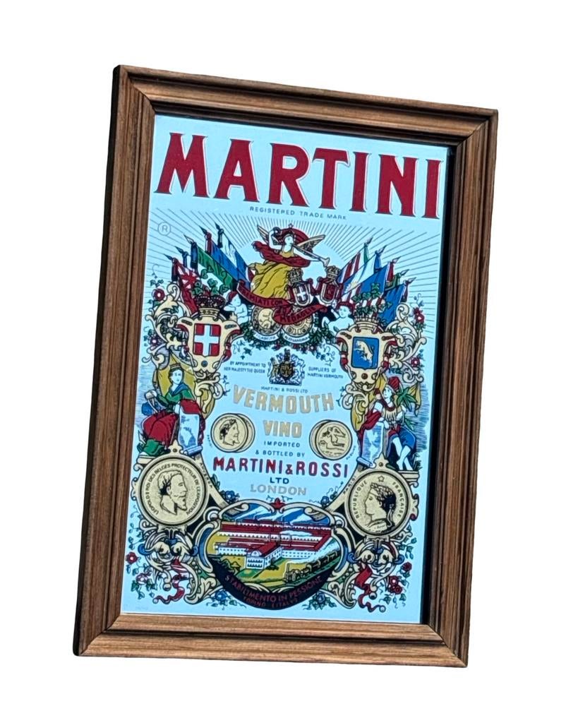 Vintage Martini Rossi reclamespiegel man cave, Vintage, Vintage, Vintage, Ophalen of Verzenden