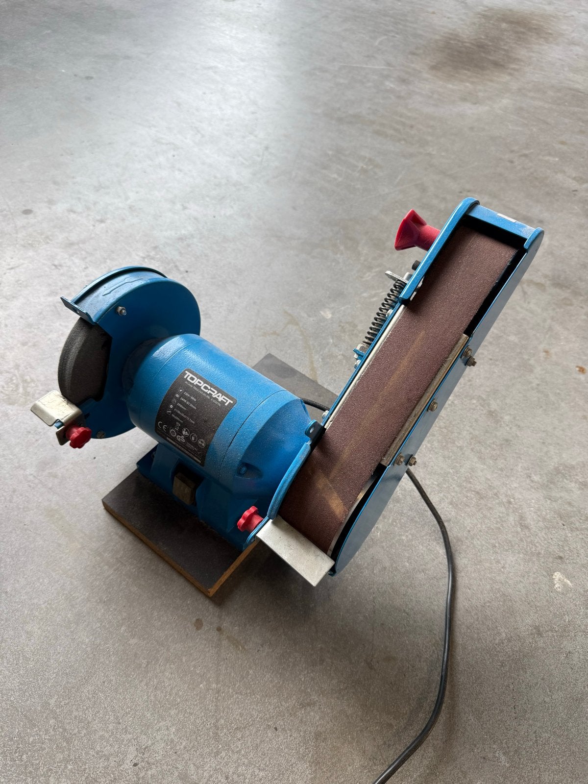 Topcraft bankslijpmachine met bandschuurfunctie, Ophalen, Gebruikt, Minder dan 700 watt, Werkbankslijpmachine